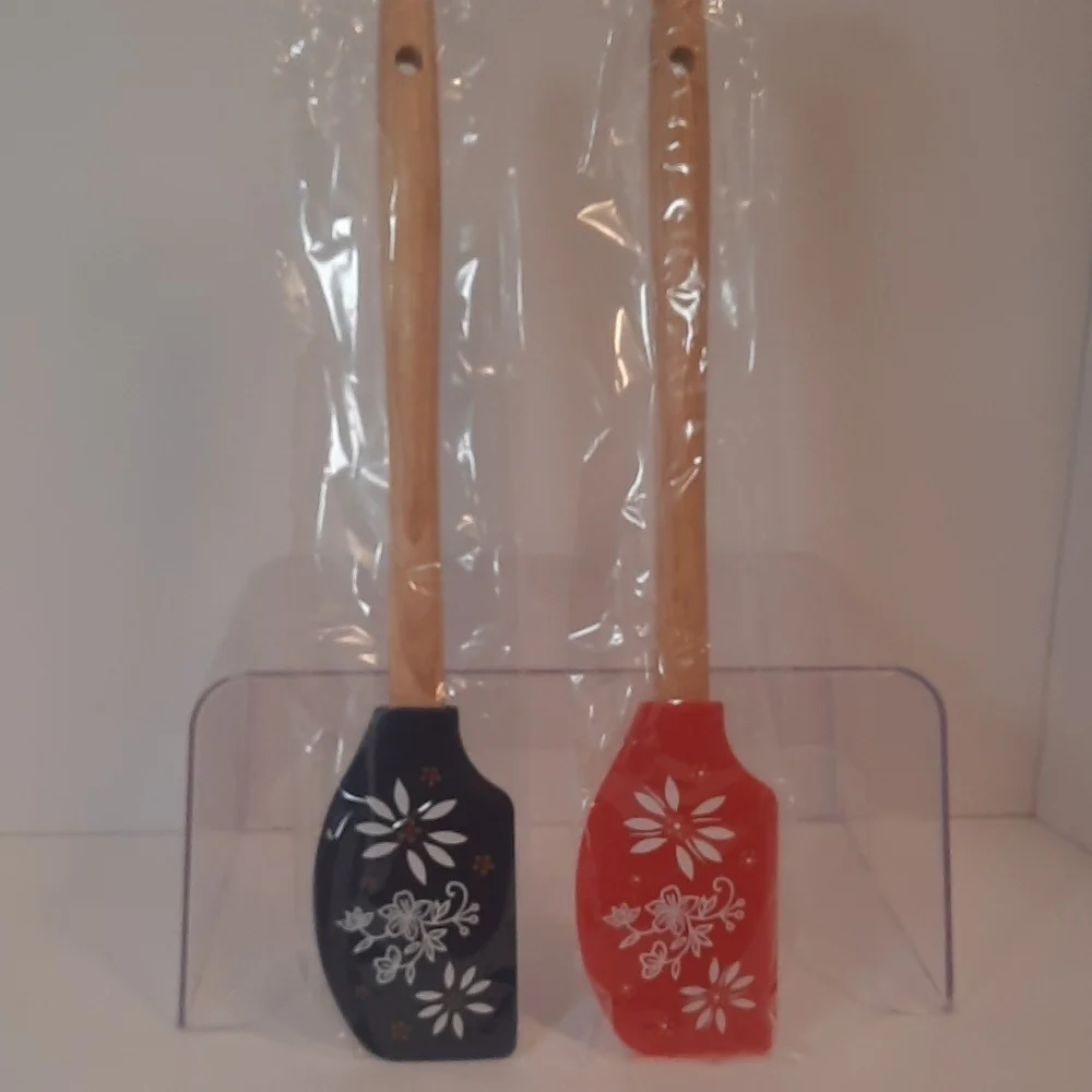 Temp-tations Old World Silicone Spatula Set, Bright Red and Navy Blue